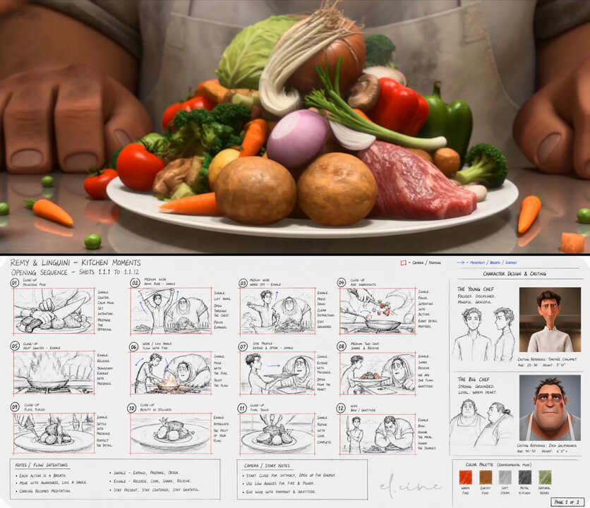Cooking animation storyboard